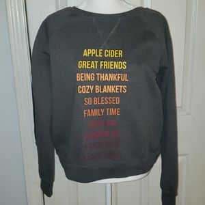 NWT Fall Sayings Fleece Lined Sweatshirt